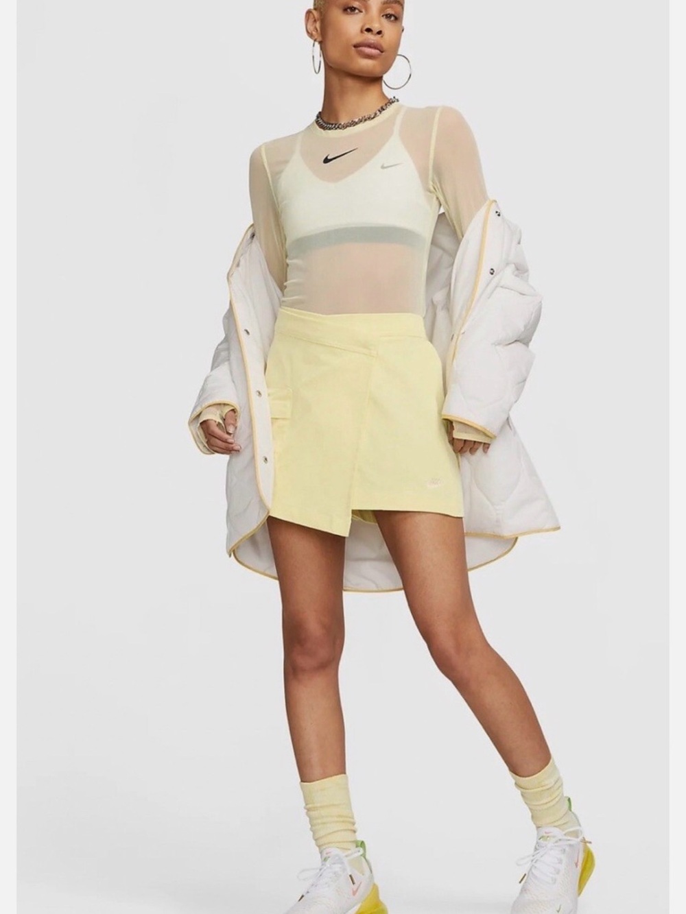 Nike Tech Pack High-Rise Wraparound Skort | Butter Yellow | XS - Picture 11 of 12